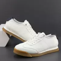 真皮德训鞋男真皮透气运动鞋新款秋季小白鞋一脚蹬软底休闲鞋