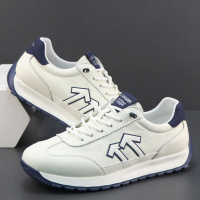 真皮运动鞋男头层牛皮轻便软底休闲鞋子透气防臭时尚小白鞋德训鞋