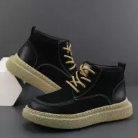 真皮马丁靴男头层牛皮短靴子英伦潮流百搭工装靴新款秋季厚底