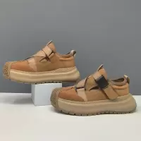 男生头层牛皮厚底老爹鞋男款潮鞋欧洲站男鞋男士增高透气休闲鞋男