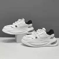 男生头层牛皮白色板鞋男款潮鞋真皮百搭小白鞋欧洲站透气休闲鞋男