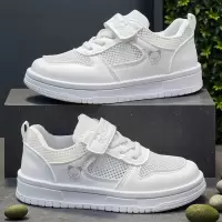 3-11岁儿童表演小白鞋镂空夏季男童女孩时尚软底休闲运动鞋子