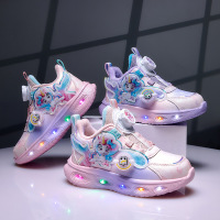 儿童亮灯运动鞋秋冬新款加绒保暖女童鞋中小童轻便学生跑步鞋
