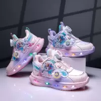 儿童亮灯运动鞋秋冬新款加绒保暖女童鞋中小童轻便学生跑步鞋