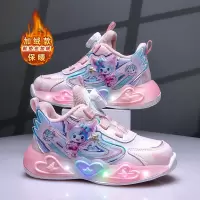 儿童休闲运动鞋25秋冬新款中大童时尚软底加棉保暖女童亮灯运动鞋