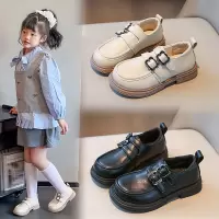 儿童皮鞋春秋新款女童黑色软底休闲鞋学生演出舞蹈公主单鞋子