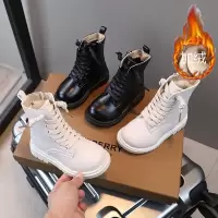 儿童皮靴年冬季新款韩版纯色休闲二棉皮靴女童马丁靴加绒棉靴