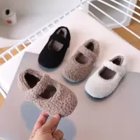 冬季新款韩版女宝宝鞋保暖女童毛毛鞋小女孩加绒童鞋加厚保暖