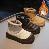 儿童靴子年冬季新款加绒英伦风棉靴时尚童靴厚底女童短靴