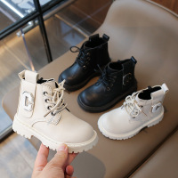 儿童靴子年秋季新款英伦风单靴时尚童靴字母女童男宝短靴