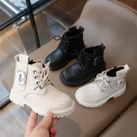 儿童靴子年秋季新款英伦风单靴时尚童靴字母女童男宝短靴