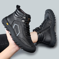 棉鞋男皮毛一体冬季新款男士保暖加厚雪地靴子男户外登山棉鞋