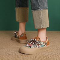 复古丑萌板鞋女春夏新款透气舒适休闲百搭单鞋小众厚底女鞋子