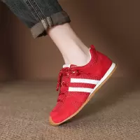 真皮德训鞋女秋季新款韩版百搭系带运动鞋休闲鞋阿甘鞋跑步鞋