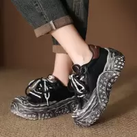 秋季新款小众设计复古休闲潮流运动鞋女鞋厚底增高老爹鞋