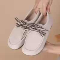 25复古系带方头鞋百搭休闲四季鞋女深口平底复古磨砂秋季新款女鞋