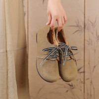 磨砂皮复古勃肯女款25秋冬新款女鞋系带软底单鞋百搭时尚休闲棉鞋