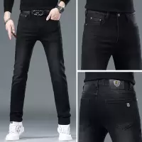 高端新款潮牌牛仔裤男欧货高档轻奢弹力修身小脚秋冬厚款休闲长裤