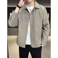 夹克男士秋季新款宽松休闲帅气开衫长袖上衣潮流简约翻领外套