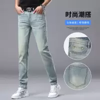 春夏季三本针牛仔裤男欧洲站潮牌高端简约百搭轻商务通勤百搭