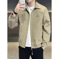 新款翻领夹克男士潮流刺绣休闲外套春秋季时尚百搭青年男上衣