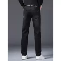 秋冬新款男士修身小直筒弹力欧版黑色百搭显瘦潮流牛仔长裤