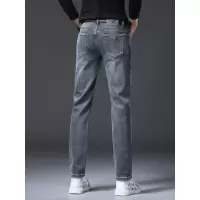 秋冬新款男士修身小直脚修身显瘦蓝灰色休闲百搭牛仔裤