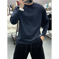 秋冬新款男青年宽松潮流长袖T恤衫时尚休闲圆领套头卫衣刺绣字母t