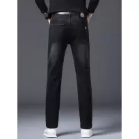 秋季新款黑色简约商务休闲百搭弹力小直筒欧版牛仔裤