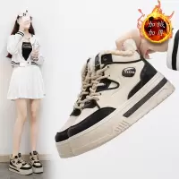 女式棉鞋厚底面包鞋女秋冬加绒加厚棉鞋保暖高帮小白鞋女