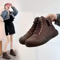 秋季新款透气ins潮韩版皮面鞋女学生街拍跑步运动休闲鞋