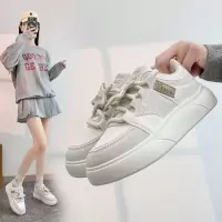 秋季小白鞋新款韩版ins女学生厚底增高皮面透气休闲鞋