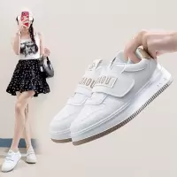 秋季小白鞋新款韩版ins女学生厚底增高皮面透气休闲鞋