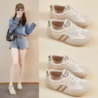秋季新款透气ins潮韩版皮面鞋女学生街拍跑步运动休闲鞋