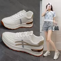 秋季新款透气ins韩版皮面鞋女学生街拍跑步运动休闲鞋