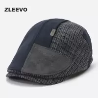 文艺复古前进帽秋冬画家帽休闲男女士拼接英伦鸭舌帽子