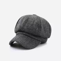 春秋人字斜八角帽子复古英伦遮阳休闲百搭画家帽情侣鸭舌帽