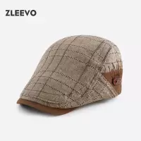 春秋休闲贝雷帽女文艺复古前进帽男拼接鸭舌帽子时尚百搭