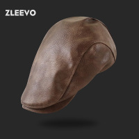 / 纯色水洗PU鸭舌帽男士大头帽子中老年保暖休闲前进帽