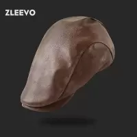 / 纯色水洗PU鸭舌帽男士大头帽子中老年保暖休闲前进帽