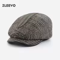 / 拼接复古报童帽男女秋冬时尚鸭舌前进帽户外画家帽