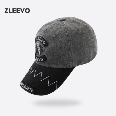 / 水洗棒球帽撞色男女刺绣鸭舌帽防嗮百搭遮阳帽日系