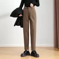 西装裤美拉德高级感女仿毛呢裤女秋季高腰休闲哈伦九分裤