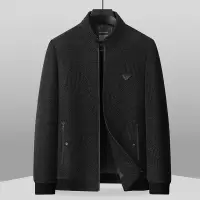 新款爸爸装春季翻领夹克中老年男式外套40-50岁中年服装男大码