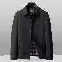 新款爸爸装春季翻领夹克中老年男式外套40-50岁中年服装男大码