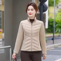 中老年女装50岁显瘦妈妈棉服时尚内搭棉衣女冬季保暖拼接款冬季女
