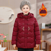 加绒气质奶奶装冬装外套时尚简约中老年女装棉服女40岁中年装50岁