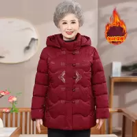 加绒气质奶奶装冬装外套时尚简约中老年女装棉服女40岁中年装50岁