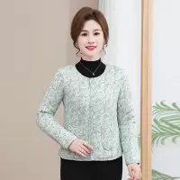 年冬季保暖妈妈装内搭时尚碎花中老年女装冬装短款衣服女