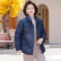 年冬装新款妈妈装棉衣时尚中领加绒中老年女装40-60岁棉服女